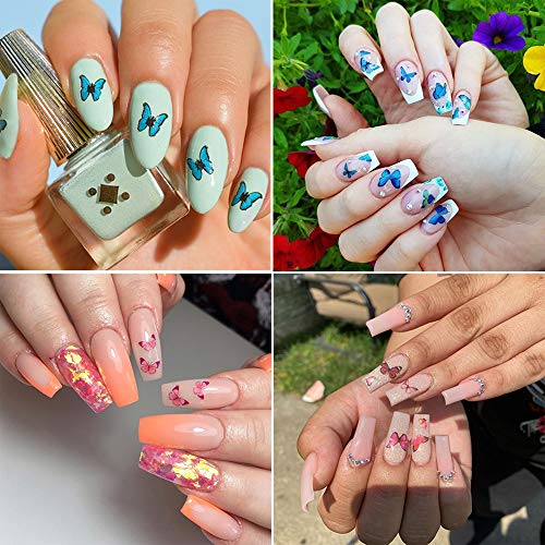 Kalolary 24PCS Nail Art Stickers Uñas Decoración Pegatinas de arte- Mariposa Etiqueta Engomada Del Clavo Tatuaje Tatuajes de Uñas de Verano