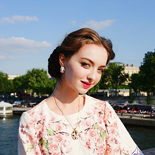 Kami Idea San Valentin Regalos Mujer Conjunto de Joyas Collar Pendientes Esmalte Mariposa Cristales Preciosa Austriacos Regalos de Madres Joyeria para Aniversario Cumpleaños Mamá Chicas Dama Abuela