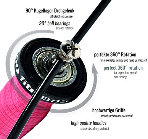 Kangaroo Fitness Cuerda para Saltar de Alta Velocidad | Gimnasio, Boxeo, Crossfit, Perdida de Peso y Ejercicios en Casa | para niños, Mujer y Hombre Adultos | Cuerda, Bolsa y Rutina de Entrenamiento