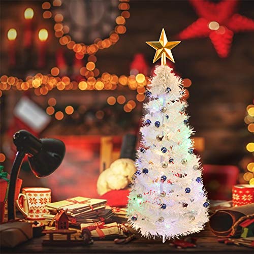 Kapmore pequeño árbol de Navidad de 23.6"mini árbol de Navidad artificial con luces LED, utilizado para exteriores, decoración de fiestas familiares, decoración del hogar, regalos para niños