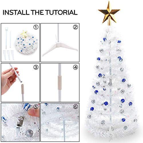 Kapmore pequeño árbol de Navidad de 23.6"mini árbol de Navidad artificial con luces LED, utilizado para exteriores, decoración de fiestas familiares, decoración del hogar, regalos para niños