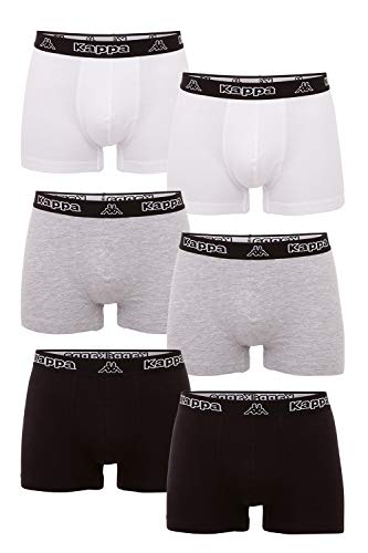 Kappa VINESTA - Juego de 6 calzoncillos tipo bóxer estrechos para hombres, pantalones cortos deportivos de algodón suave, corte cómodo, lavadora y secadora multicolor XXL