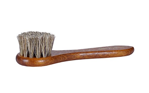 Kaps Cepillo Abrillantador para Zapatos 100 Cerdas de Pelo de Caballo o Sintéticas que No Se Caen - Limpia, Pule y Abrillanta Zapatos, Botas y Bolsos de Cuero (pelo de caballo)