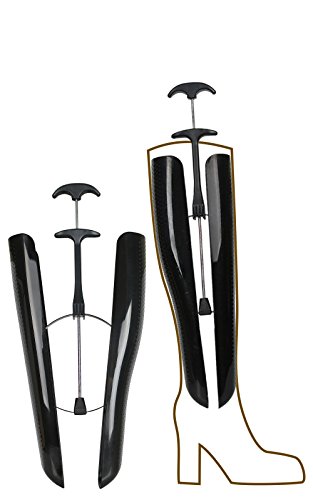 Kaps Horma para Botas Auto Extraíble, 37 cm, Muelles Metálicos, Negra, 1 Par, Evita las Arrugas en los Zapatos, Hecha en Europa