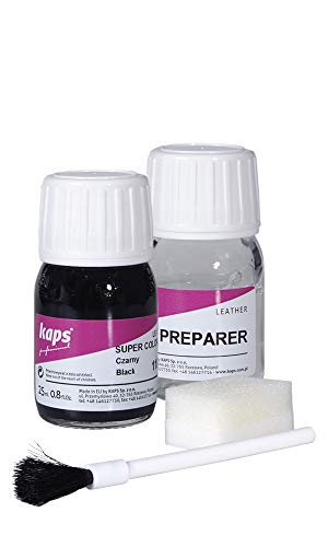 Kaps Tinte con Imprimación para Zapatos y Bolsos Textiles Y de Cuero Natural Y Sintético, Super Color And Preparer, 70 Colores (137 - crema)
