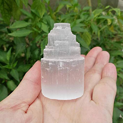 KAPU White Crystals Point Selenite Lamp Tower Healing Stones For,60-70Mm