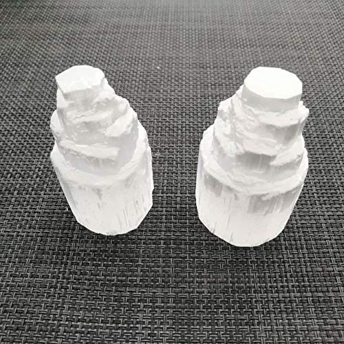 KAPU White Crystals Point Selenite Lamp Tower Healing Stones For,60-70Mm
