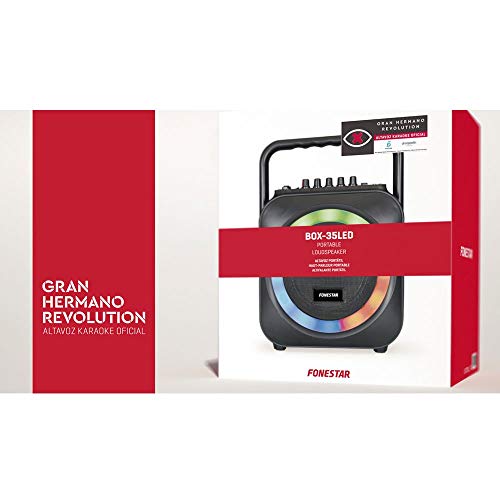 KARAOKE PORTATIL CON 2 MICROFONOS USB/SD/MP3 BOX-35LE CON 1 MICROFONO INALAMBRICO + MICROFONO DE MANO CON CABLE FDM-281 Gran Hermano Revolution.