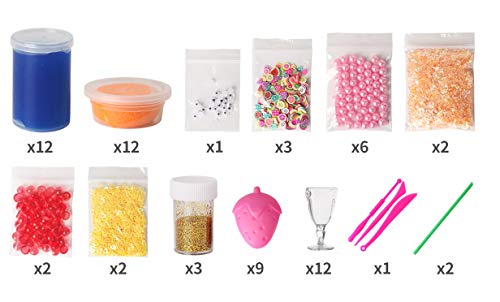 Karids Slime Kit Slimes Reales, Arcillas, Moldes, Herramientas y Accesorios para la Decoración de Las Ideas Creativas de Niños o Niñas - Superdivertido Kit de Arcilla con 70 Piezas