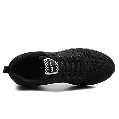 Kashiwu Zapatillas Running para Mujer Aire Libre y Deporte Transpirables Casual Zapatos Gimnasio Correr Sneakers(All Black 36EU)