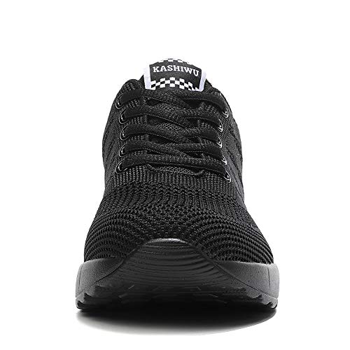 Kashiwu Zapatillas Running para Mujer Aire Libre y Deporte Transpirables Casual Zapatos Gimnasio Correr Sneakers(All Black 36EU)