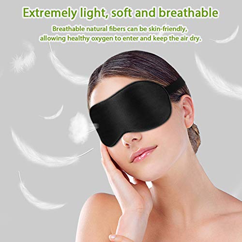 Kasimir Antifaz para Dormir 100% Anti-Luz Opaco Cómoda Agradable para la Piel Tela de Seda Natural Puro y Puros de algodón Relleno Antifaces Máscara Ajustable Antifaces Tapones para los oidos