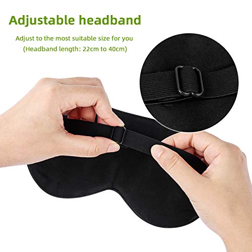 Kasimir Antifaz para Dormir 100% Anti-Luz Opaco Cómoda Agradable para la Piel Tela de Seda Natural Puro y Puros de algodón Relleno Antifaces Máscara Ajustable Antifaces Tapones para los oidos