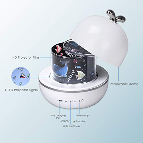 KASTEWILL Proyector Lámpara Estrellas, Niños Lámpara de Noche Bebé 360°Rotación 6 Efectos Iluminación Infantil Proyector 6 Modos Luz de Nocturna para Cumpleaños Día de los Reyes Navidad Dormitorio