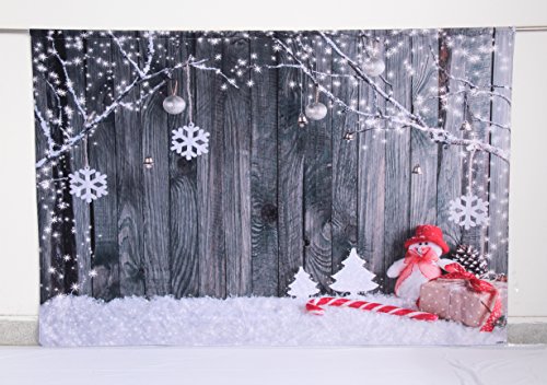 Kate Navidad Telón de Fondo para la fotografía Portátil Gris Wood Wall Nieve Invierno Photo Studio Props Fondo para Niños Fotos del bebé 7x5ft/2.2x1.5m