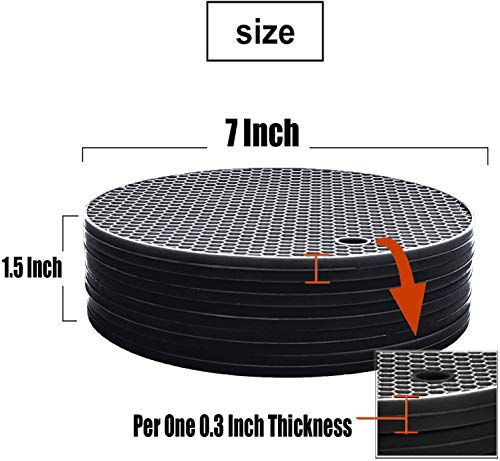 KAVAVO Soportes para ollas de Silicona, Alfombrilla de Silicona Gruesa, Almohadillas Calientes, Resistentes al Calor, Antideslizantes, duraderas, Flexibles, fáciles de Lavar y secar (Negro)
