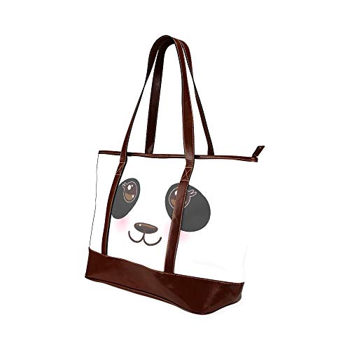Kawaii Funny Panda Bozal blanco con mejillas rosadas Un bolso de viaje Bolsos de hombro Bolsos de mujer de gran capacidad impresos con cremallera Asa superior
