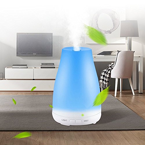 KBAYBO Humidificador ultrasónico difusor de aromaterapia, Vapor frío con Luces LED de Color, difusor de aceites Esenciales sin Agua con Apagado automático