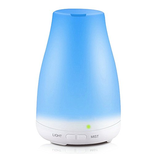 KBAYBO Humidificador ultrasónico difusor de aromaterapia, Vapor frío con Luces LED de Color, difusor de aceites Esenciales sin Agua con Apagado automático