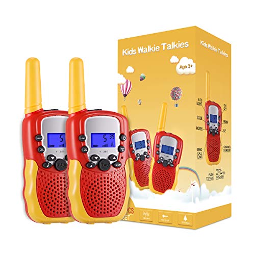 Kearui Juguetes para Niños de 3-8 Años,Walkie Talkie para Niños 8 Canales LCD Pantalla VOX Larga Distancia 3KM,Regalos para Niños o Niñas de 3 a12 Años