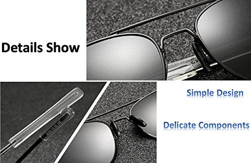 Keephen Nueva protección polarizada del marco de metal de las gafas de sol cuadradas del aviador retro UV400