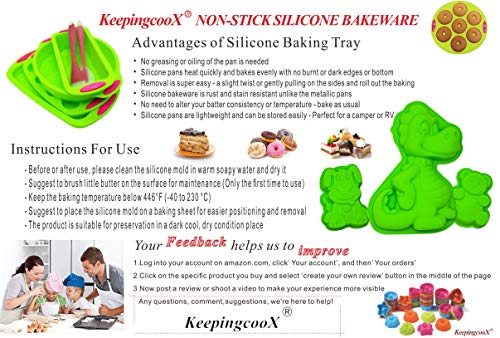 KeepingcooX® 3D Molde de pastel de feliz cumpleaños de dinosaurio para niños - Molde para hornear pastel de mousse de silicona antiadherente, resistente al calor, 24 x 4 x 17 cm