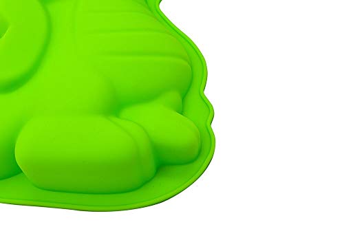 KeepingcooX® 3D Molde de pastel de feliz cumpleaños de dinosaurio para niños - Molde para hornear pastel de mousse de silicona antiadherente, resistente al calor, 24 x 4 x 17 cm