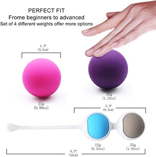 Kegel bolas pesadas Ejercicio Kit para principiantes UZAN doctor Recomendado apriete Sistema de Entrenamiento para las mujeres, control de la vejiga y del suelo pélvico Ejercicios (4UZAN piece Set)