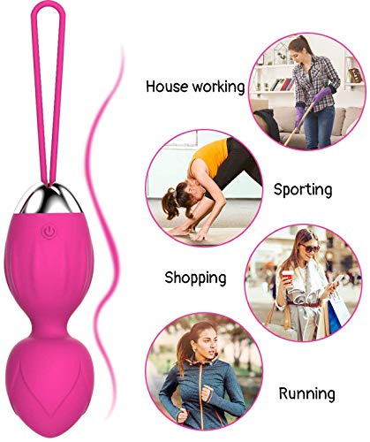 KegelBalls para mujeres Ben Wa Balls Ejercicios y estiramiento del suelo pélvico para principiantes y avanzados Pesas de ejercicio Kegel (rosa)