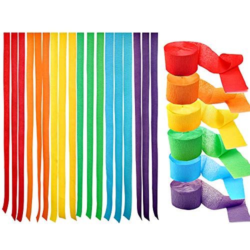 Keleily 11 Colores de Papel Crepé 12 Rollos Artesanales Decoraciones Colgantes de Papel Crepé para Bricolaje Boda Cumpleaños Festival Graduación Ceremonia, 4.5 cm x 25 m