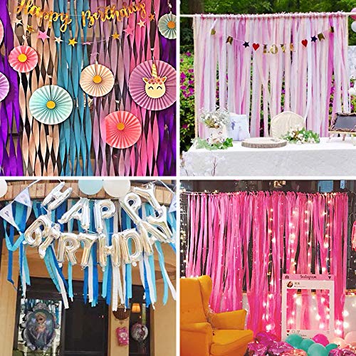 Keleily 11 Colores de Papel Crepé 12 Rollos Artesanales Decoraciones Colgantes de Papel Crepé para Bricolaje Boda Cumpleaños Festival Graduación Ceremonia, 4.5 cm x 25 m