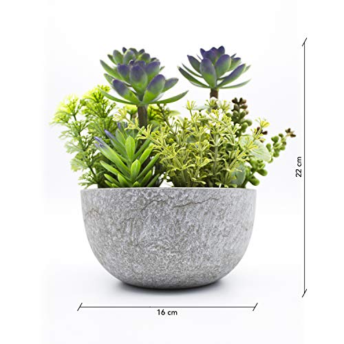 KELZIA Planta Artificial - 1 Maceta con Decoraciones de Plantas Falsas - Escritorio de Oficina, Mesa, Ventanas, Repisas, Chimenea, Estanteria - Regalo de Decoración para Ocasiones Especiales (Verde)