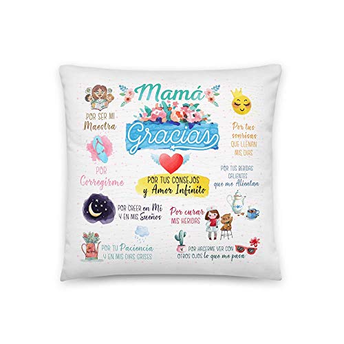 Kembilove Cojin Regalos día de la Madre – Regalos Originales para Mujeres – Cojines Originales con Frases Graciosas Mamá Gracias – Regalos Originales para cumpleaños