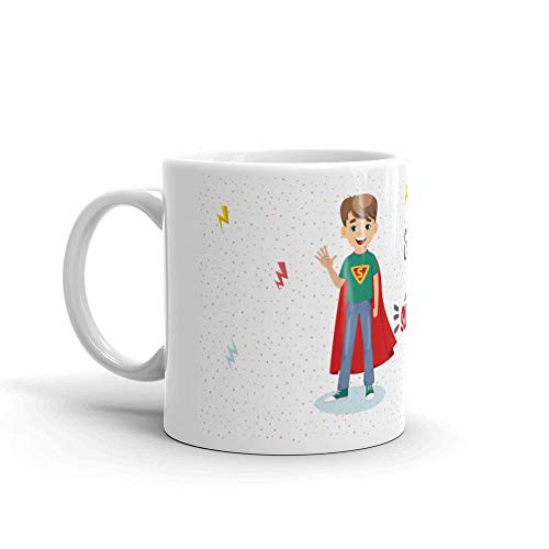 Kembilove Taza de Café para Sobrino – Aquí Bebe un Super Sobrino – Taza de Desayuno para Familia – Regalo Original para Familiares, Navidad, Aniversarios – Taza de Cerámica de 350 ml