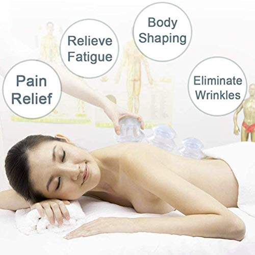 KENANLAN Ventosa Anticelulitica, 4 piezas Copas de masaje de silicona Ventosas de vacío Terapia de ventosas de celulitis para la celulitis Dolor muscular Artritis Tratamiento de la celulitis