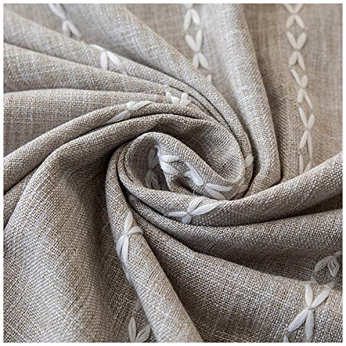 KenFandy Gruesa teñida Hilado de Lino Azul de la Tela Gris de Gaza Borla Mantel Hotel de Navidad Decoración de Tela para Coffee Bar Tabla, Azul con el cordón, 140X220Cm