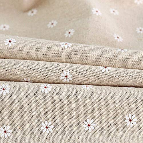 KenFandy Patrón de algodón de Lino Mantel Manteles Moderna nórdica Estilo de la Flor de la Margarita Decorativo del hogar Té Restaurante Cubierta de Mesa, Brown, 90 * 90cm