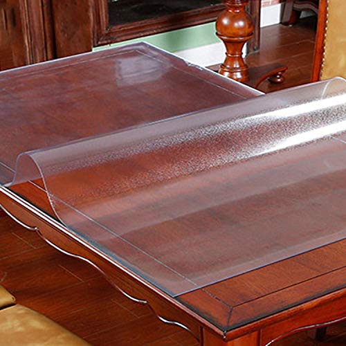 KenFandy PVC Transparente Mantel Mantel Cubierta a Prueba de Agua Patrón de Cocina Aceite de Cristal Mantel de Tela Suave de 1,0 mm, patrón Helada, 85X100Cm