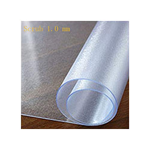 KenFandy PVC Transparente Mantel Mantel Cubierta a Prueba de Agua Patrón de Cocina Aceite de Cristal Mantel de Tela Suave de 1,0 mm, patrón Helada, 85X100Cm