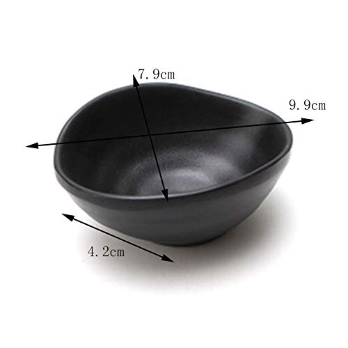 Kentop 2pcs Cuencos para Aperitivos Snack y Postre para Cocina y restaurante,negro
