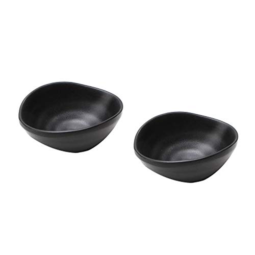 Kentop 2pcs Cuencos para Aperitivos Snack y Postre para Cocina y restaurante,negro