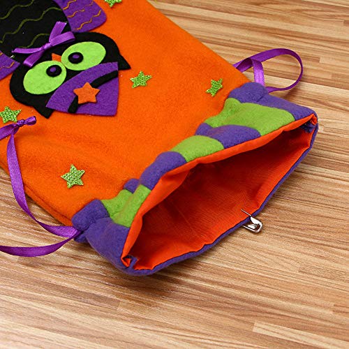 Kentop Bolsa de Regalo para Halloween Reutilizable Bolsa de Dulces con Cordón para Fiesta de Halloween Decoración para Niños (Verde)