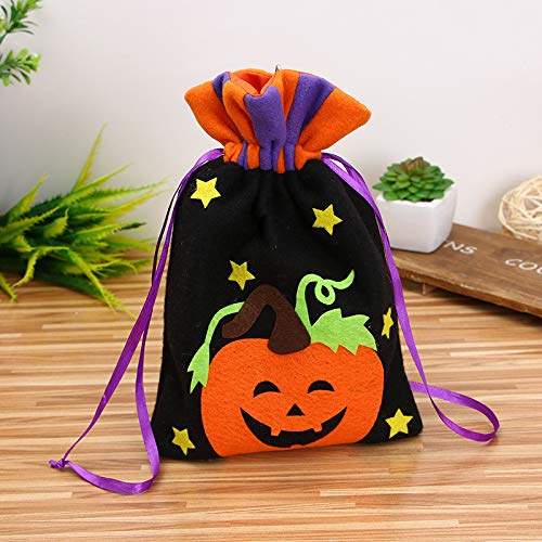 Kentop Bolsa de Regalo para Halloween Reutilizable Bolsa de Dulces con Cordón para Fiesta de Halloween Decoración para Niños (Verde)