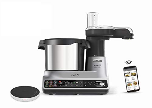 Kenwood kCook Multi Smart CCL450SI - Robot de cocina multifunción con WiFi controlable con una App desde el móvil, con +600 recetas gratuitas, balanza integrada, 1500 W, capacidad 4.5 L