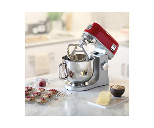 Kenwood kMix KMX750RD - Robot de cocina multifunción, 1000 W, bol metálico de 5 L con asa, gancho para amasar, varillas, mezclado K, Aacero inoxidable, 6 velocidades, color rojo