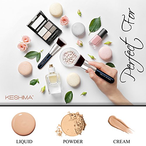 Keshima - Brocha para base de maquillaje de primera calidad para líquido, crema y polvo, pulido, mezcla y cepillo facial