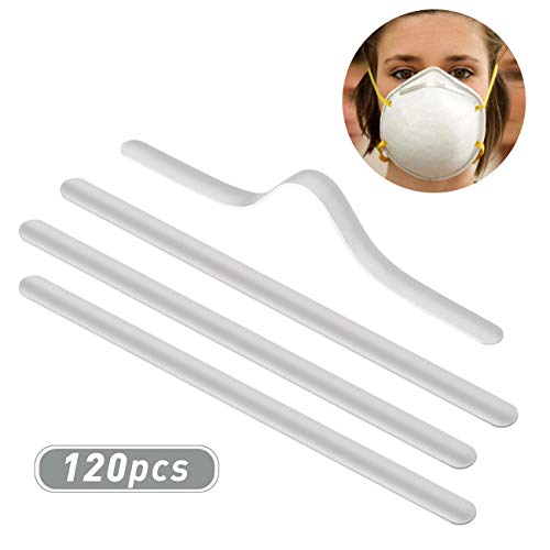 Kesote 120 Tiras de Puente de Nariz Clip Aluminio Ajustable para DIY Protección Nasal y Bucal (90 x 5mm)