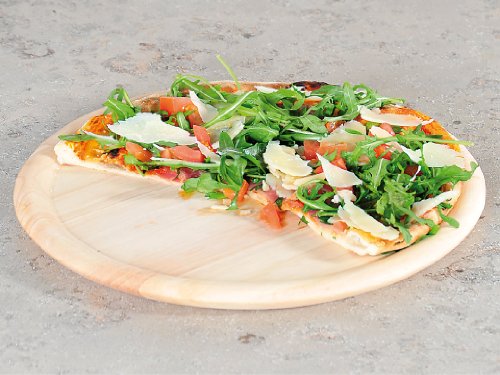 Kesper 60462 - Plato para pizzas de madera de caucho, 32 x 1.5 cm