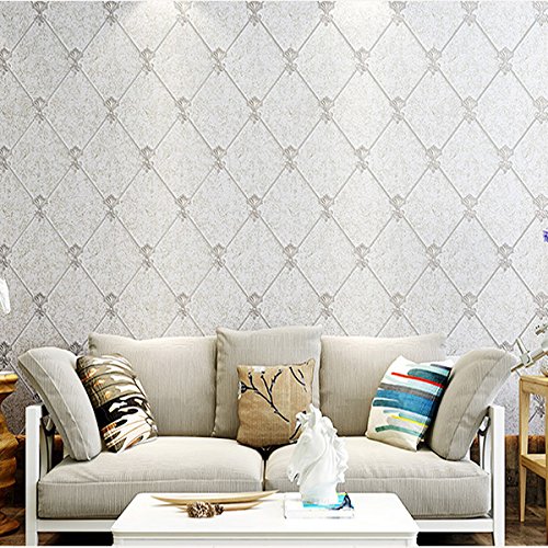 ketian moderno Simple 3d imitación de ciervo papel pintado para pared para salón o dormitorio TV fondo Diamond Celosía Patrón Color Gris Rollo de papel de pared 0.53m X10 m=5.3m2