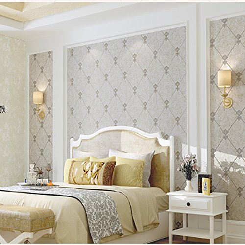 ketian moderno Simple 3d imitación de ciervo papel pintado para pared para salón o dormitorio TV fondo Diamond Celosía Patrón Color Gris Rollo de papel de pared 0.53m X10 m=5.3m2